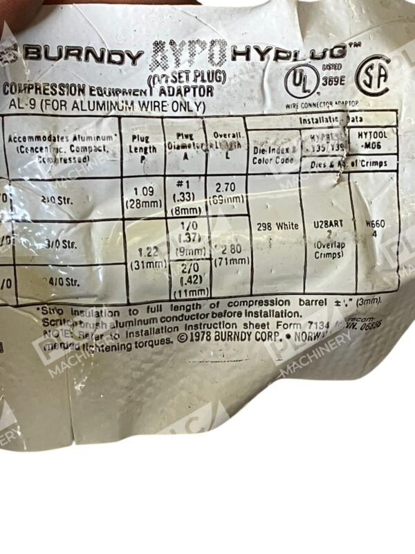Burndy Hyplug AL-9 AYP02/0 AYP03/0 AYP04/0 Compression Equipment AYP0 (lot of 9) - Image 4