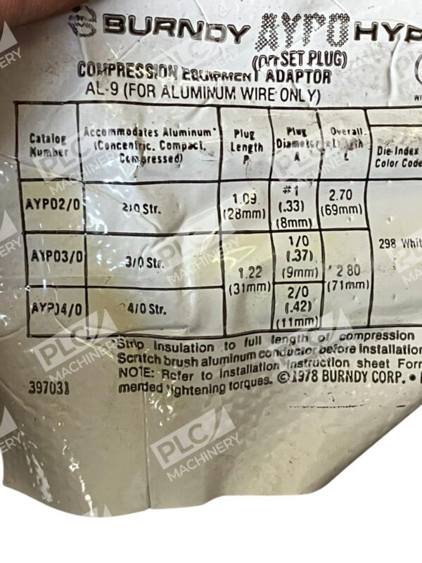 Burndy Hyplug AL-9 AYP02/0 AYP03/0 AYP04/0 Compression Equipment AYP0 (lot of 9) - Image 5