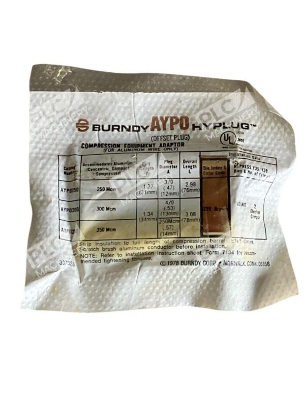 Burndy Hyplug AYP0250 AYP0300 AYP0350 Offset Plug AYP0 (lot of 2) - Image 2