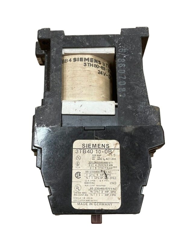 Siemens 3TB40 10-0B Contactor 20A 10E 24VDC - Image 2