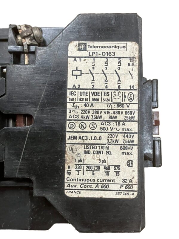 Telemecanique LP1-D163 Contactor 40A 660V 24VDC - Image 2