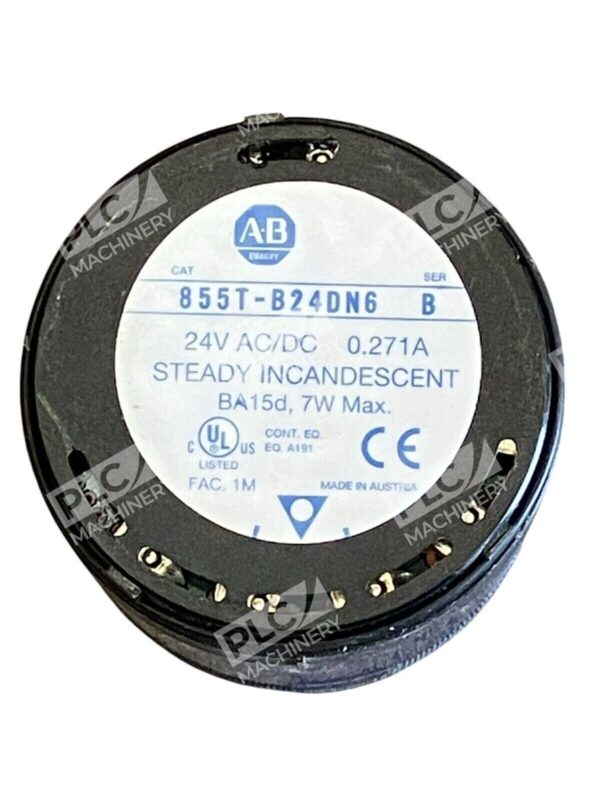 Allen Bradley 24V AC/DC 0.271A BA15d 7W Incandescent Blue Light 855T-B24DN6 /B