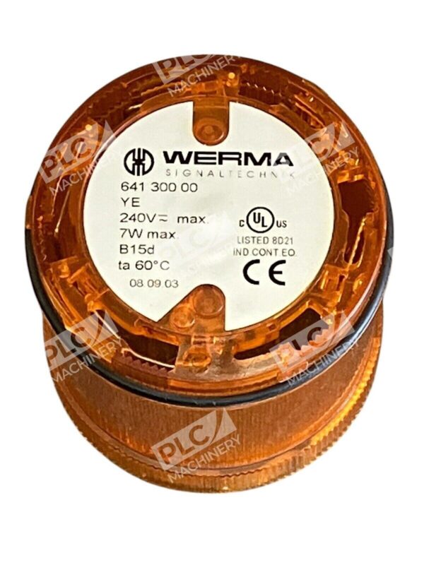 Werma Signaltechnik 7W B15d 240V Yellow Signal Light 641 300 00