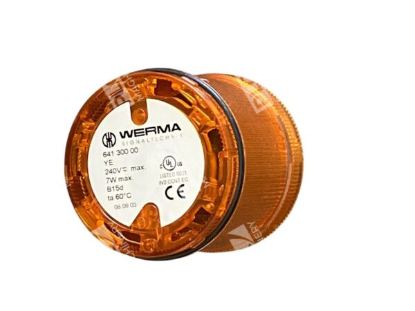 Werma Signaltechnik 7W B15d 240V Yellow Signal Light 641 300 00 - Image 2