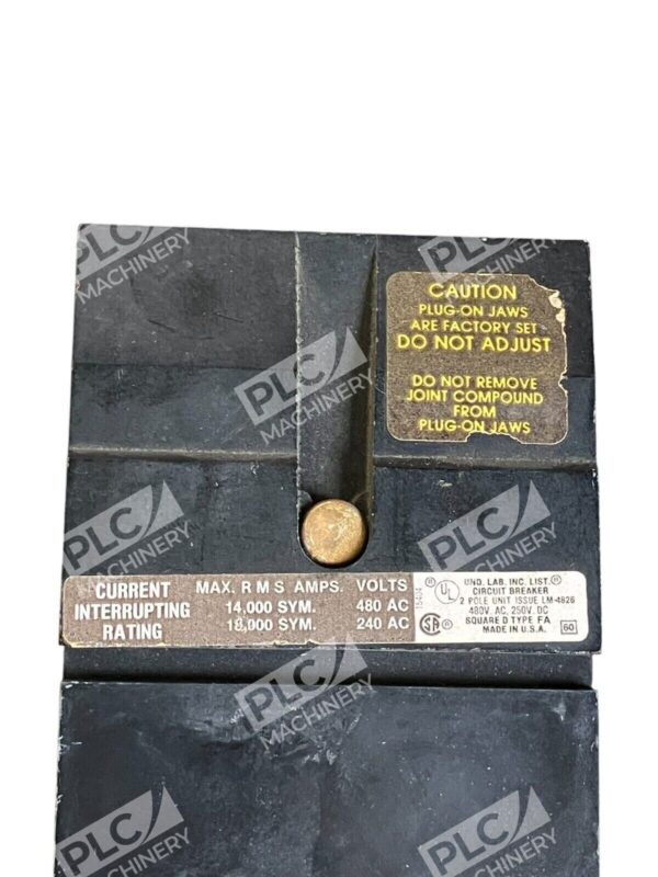 Square D 2 Pole Circuit Braker FA24020AB - Image 2