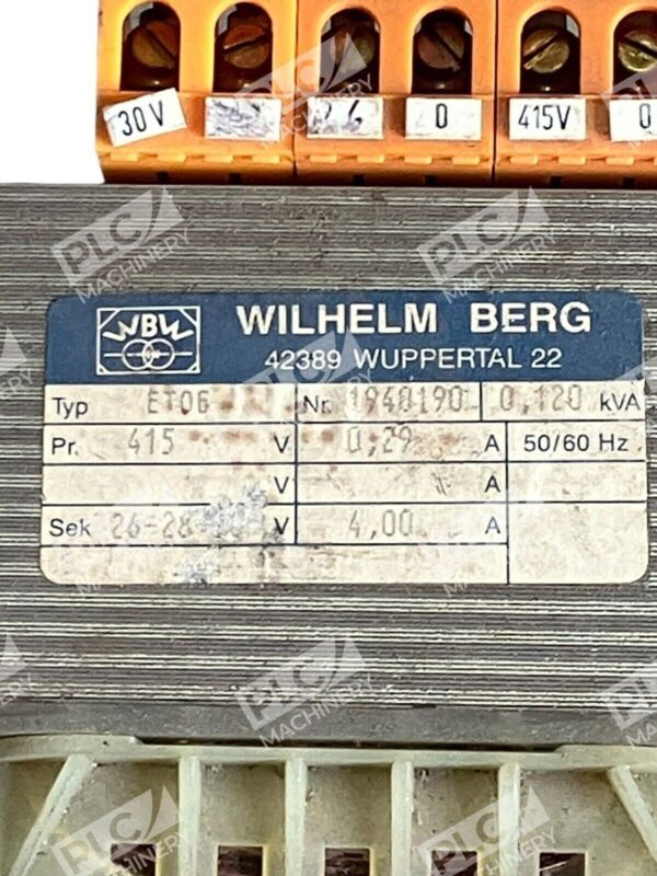 Wilhelm Berg WBW 1940190 Transformer ET06 - Image 2