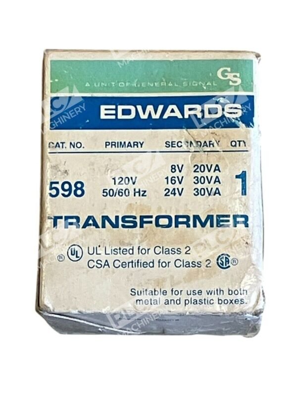 General Signal GS Edwards 120V 50/60Hz Transformer 598