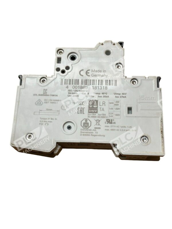 Siemens 5SY4115-7 MCB C1.6 1.6A 1 Pole Circuit Breaker - Image 3