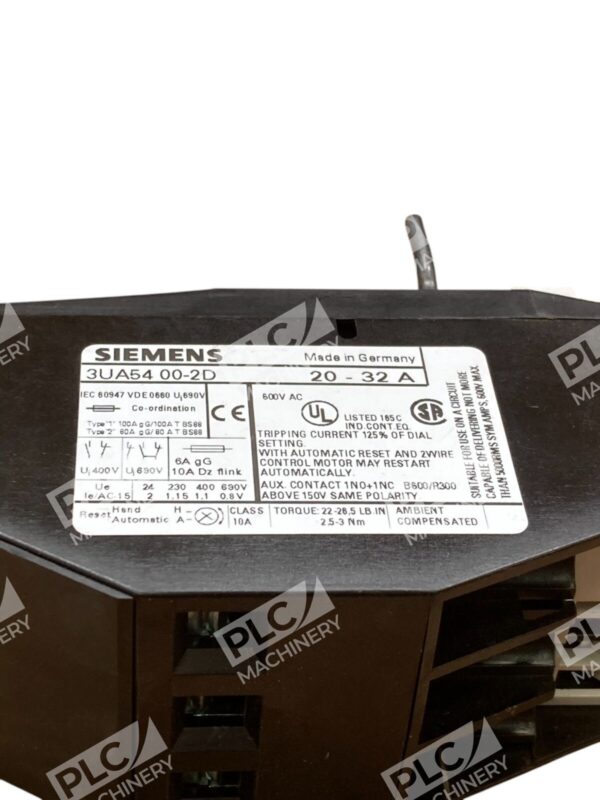 Siemens 3UA5400-2D 20-32A Overload Relay 3UA54 00-2D - Image 5