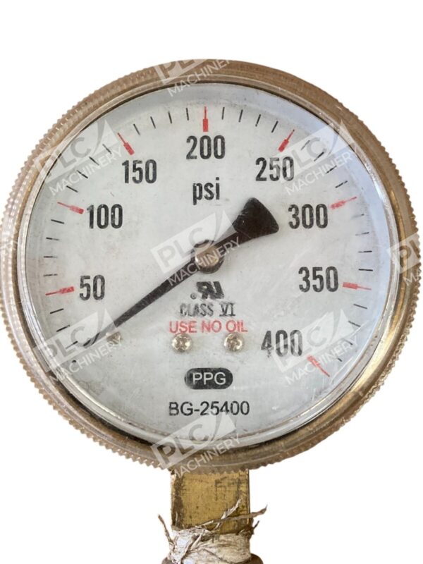 PPG 0-400PSI Class VI Use No Oil Pressure Gauge BG-25400 - Image 2
