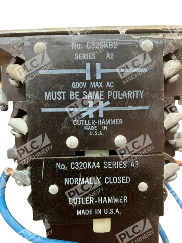 Cutler Hammer C10CN3 Contactor Size 1 A1 C10C-1 6-23-2 27A w/ C320KA4, C320KB2 - Image 3