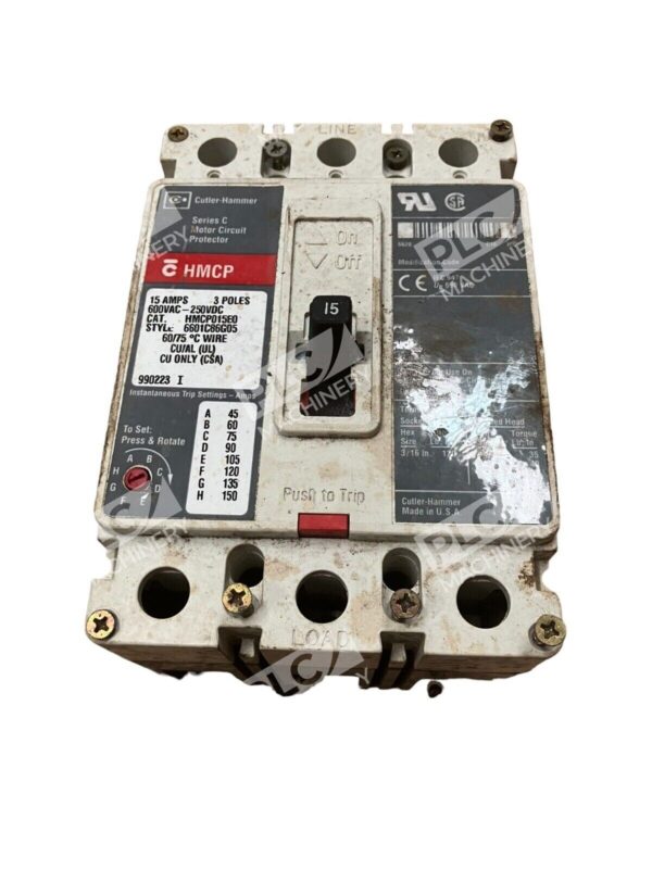 Cutler Hammer HMCP015E0 Series C Motor Circuit Protector 15A 3 Poles