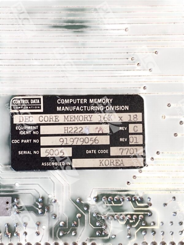 Control Data Corp Flip Chip 91979056 Rev 01 Dec Core Memory 16kx18 H222 A Rev C - Image 5