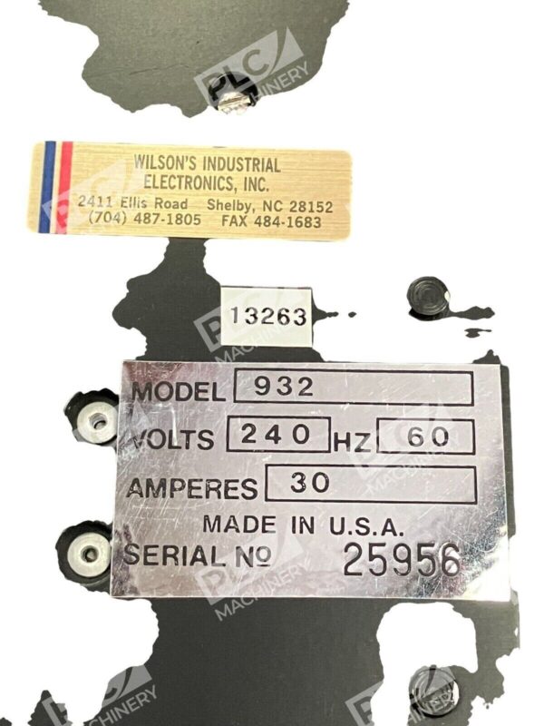 Wilson's Industrial Husky Temperature Control 240V 60Hz 30A Model 932 - Image 2