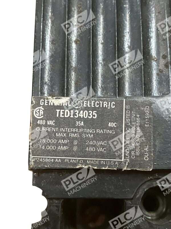 GE GENERAL ELECTRIC BREAKER TED134035 35A 35 A AMP 480Vac 3 POLE - Image 2