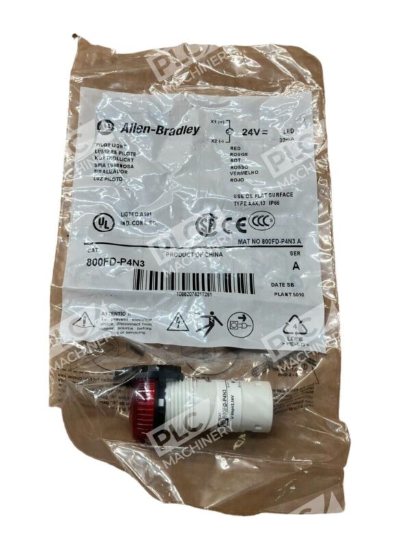 Allen Bradley 800FD-P4N3 /A Pilot Light Red