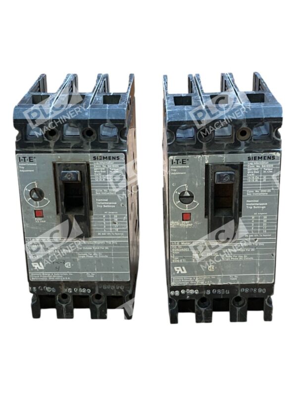 Siemens 3 Pole 3A 600VAC ITE Motor Circuit Interrupter ED63A003 (lot of 2)