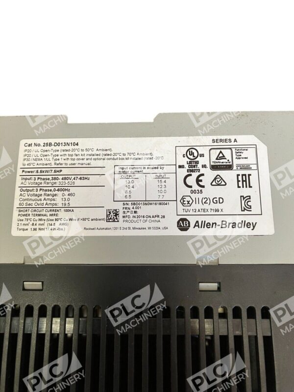 Allen Bradley Powerflex 525 Adjustable Frequency AC Drive 25B-D013N104 /A - Image 2