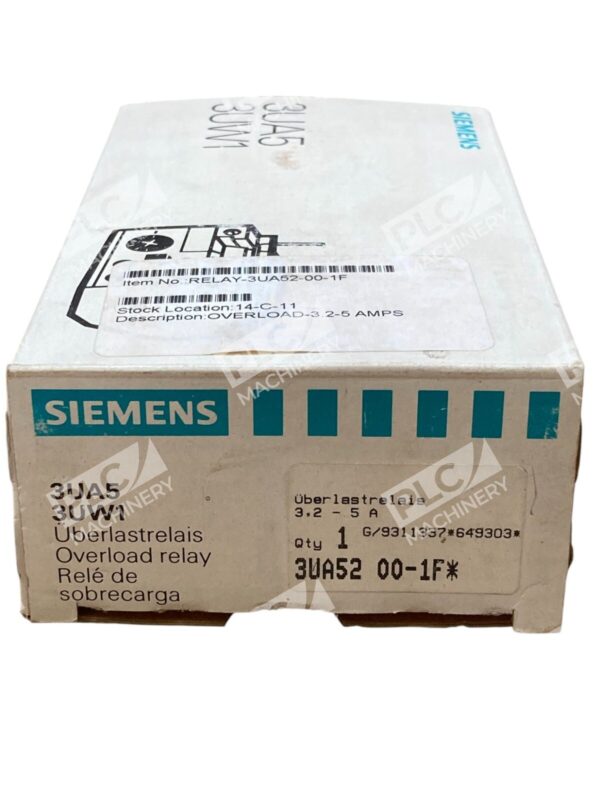 Siemens 3UA5 3AW1 3UA52 00-1F 3.2-5A Overload Relay 3UA5200-1F - Image 2