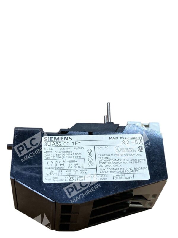 Siemens 3UA5 3AW1 3UA52 00-1F 3.2-5A Overload Relay 3UA5200-1F - Image 10