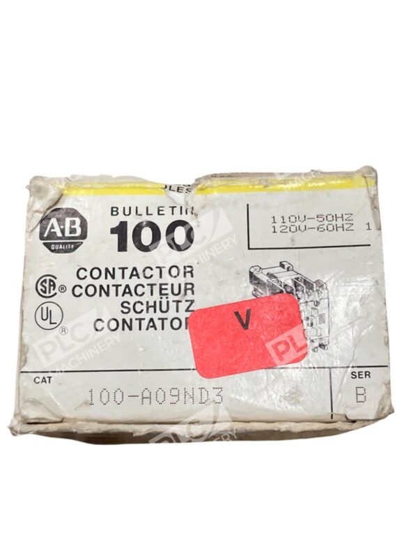 Allen-Bradley 100-A09ND3 Contactor 9A 110-120VAC 3-Pole DIN Rail Non-Reversing