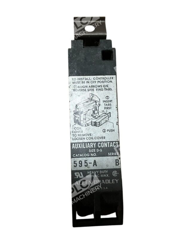 Allen Bradley 600VAC Size 0-5 Side Mount Auxiliary Contact 595-A /B