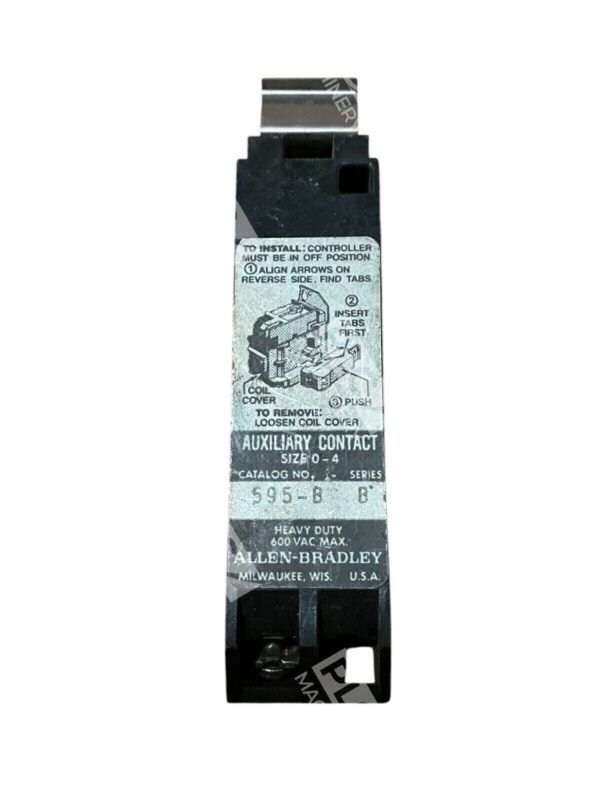 Allen Bradley NEMA Size 0-5 Mountable Auxiliary Contact Block 595-B /B