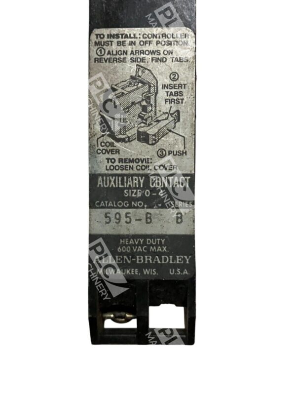 Allen Bradley NEMA Size 0-5 Mountable Auxiliary Contact Block 595-B /B - Image 2