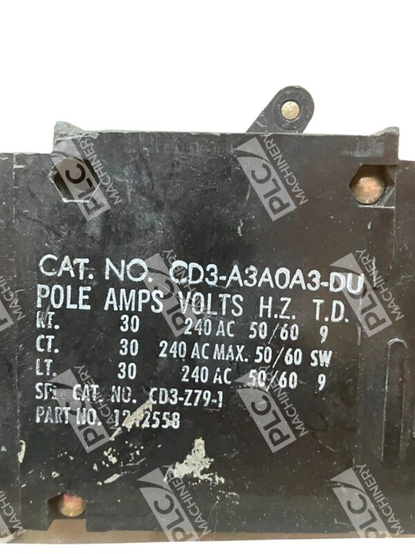 Heinemann CD3-A3A0A3-DU Circuit Breaker 30A 240VAC CD3-Z79-1 - Image 3