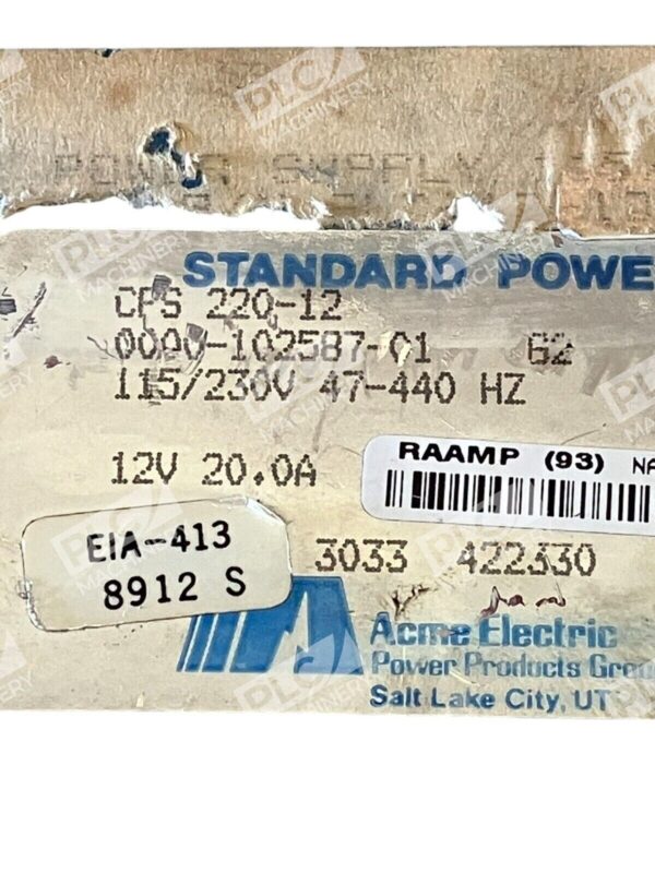Acme Electronic 12V 20A Standard Power Supply CPS 220-12 - Image 2