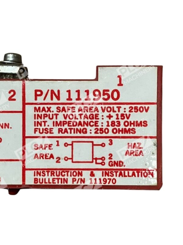 Gems 15V 153Ohms 113000 Single-Channel Zener Barrier 111950 - Image 2