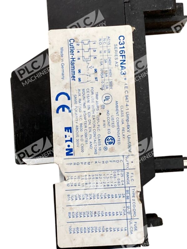 Lot of 5 Eaton C316FNA3 Thermal Overload Relay Class 10 1.0-1.4A 690V - Image 2