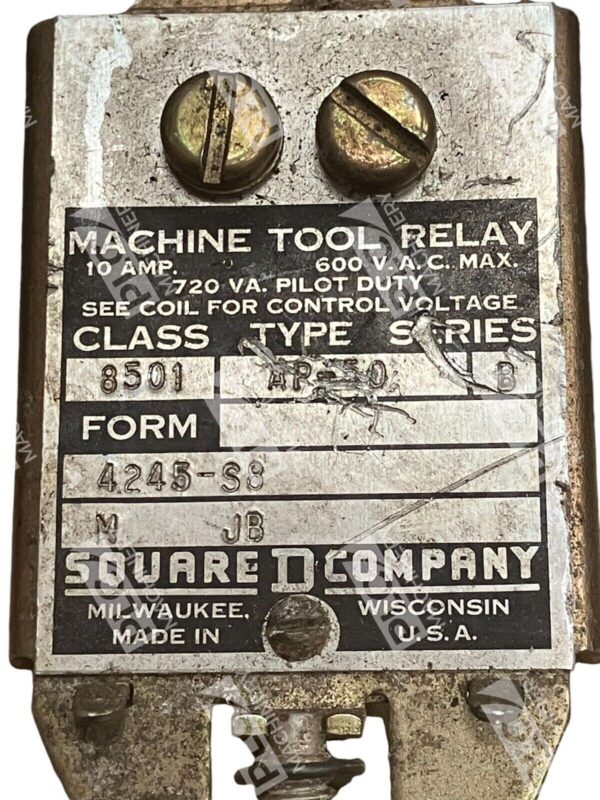 Square D 10A Machine Tool Relay 8501-AP-50 /B - Image 2