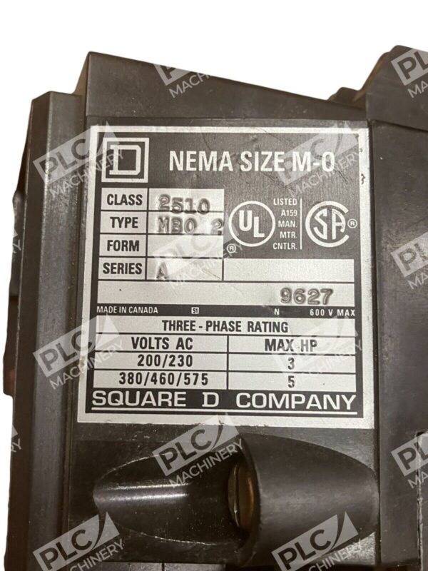 Square D Nema Size M-0 Motor Starter 2510-MBO2 - Image 2