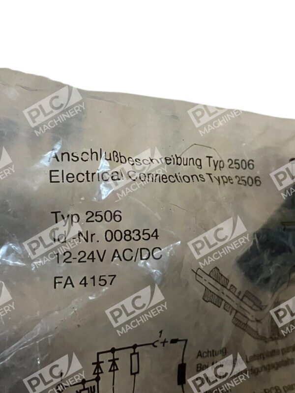 Burkert 12-24V AC/DC LED+VDR+REC 008354 Cable Plug 2506-05 - Image 2