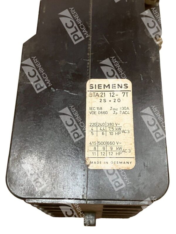 Siemens 3TA21 12-7T Contactor 30A - Image 2