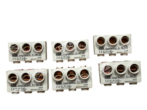 Lot of 6 ABB S1-M1-25 Power Infeed Block 3-Phase 65A 690V for MS116/MS132