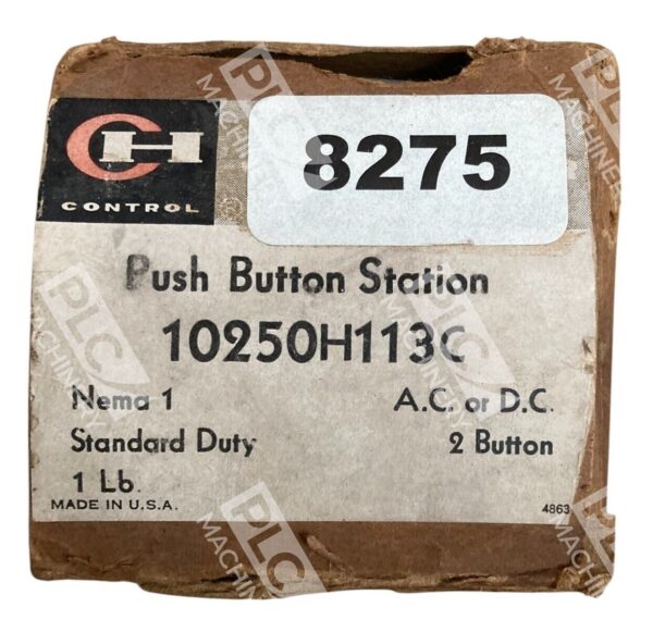 Cutler Hammer Nema 1 Standard Duty 2 Button Push Button Station 10250H113C