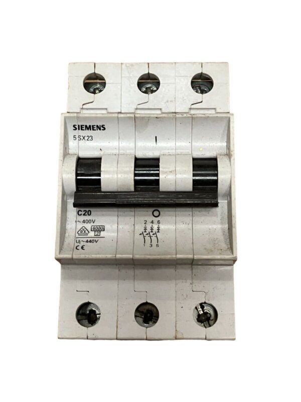 Siemens 5SX23 C20 Circuit Breaker 20A 3 Pole