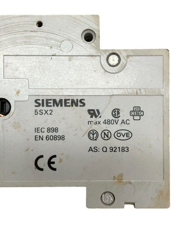 Siemens 5SX23 C20 Circuit Breaker 20A 3 Pole - Image 2