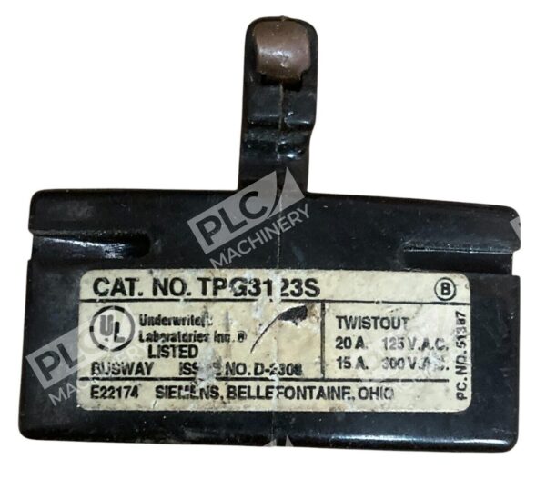 Siemens Bussway 20A 125VAC 15A 300VAC Twistout Plug TPG3123S