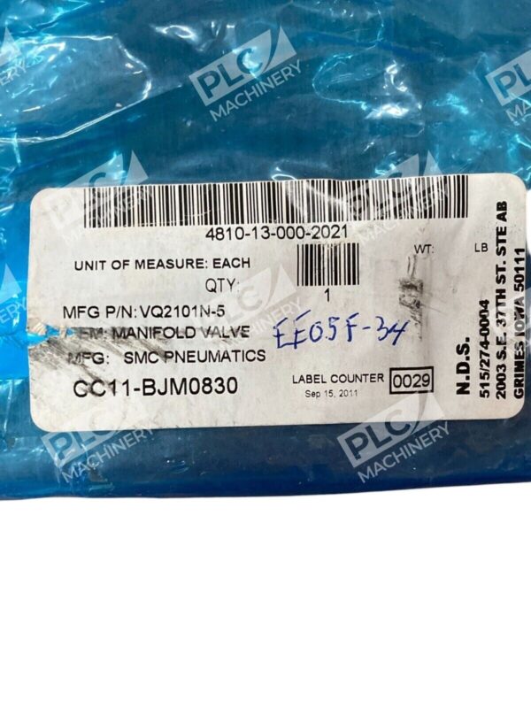 SMC Pneumatic Solenoid Valve VQ2101N-51 - Image 3