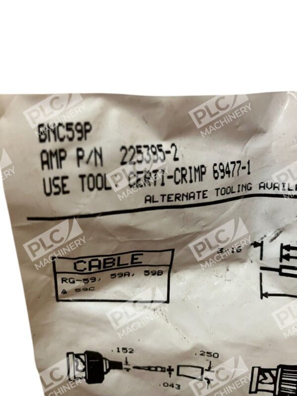 AMP BNC59P Terminate To Coaxial Cable 225395-2 - Image 2