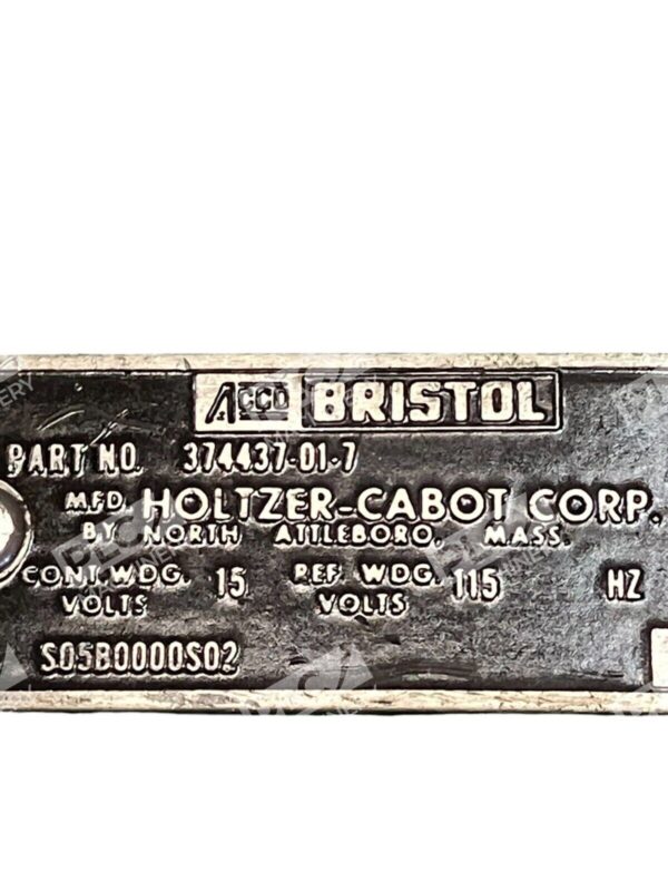 ACCO Bristol Holtzer-Cabot Corp Motor 374437-01-7 - Image 4