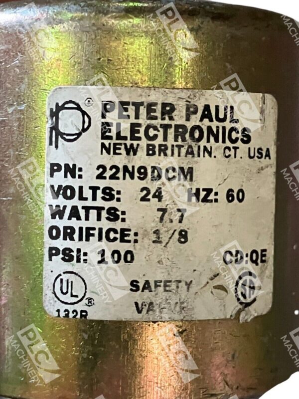 Peter Paul Electronics 24VAC 60Hz 7.7W 1/8" 100PSI Safety Valve 22N9DCM - Image 2
