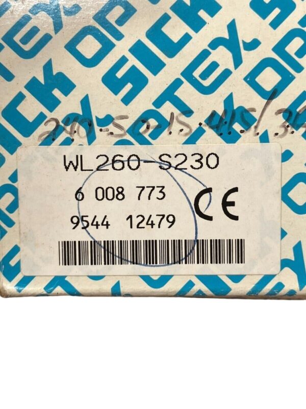 Sick WL260-S230 Optex 6 008 773 9544 Reflective Photoelectric Sensor - Image 2