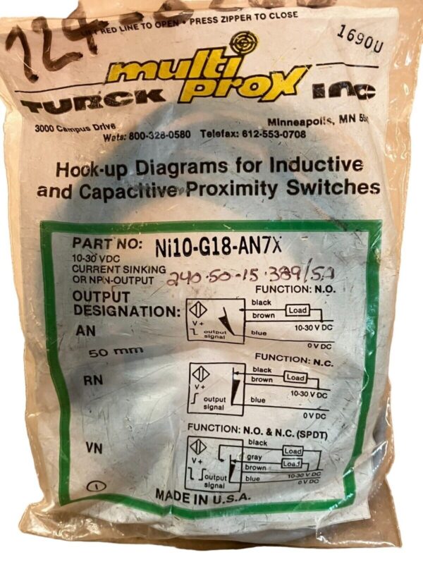 Turck Ni10-G18-AN7X Multi Prox Inductive Proximity Sensor - Image 2