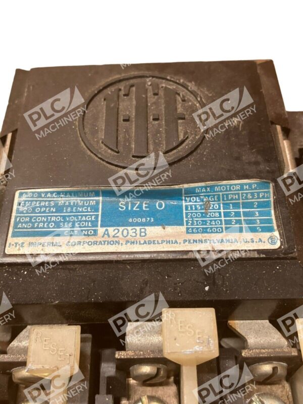 I-T-E A203B Size 0 600VAC 20A - Image 2