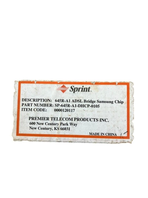 Sprint SP-645R-A1-DHCP-0105 645-A1 ADSL Bridge Samsung Chip SP-645R-A1-8/35 - Image 2