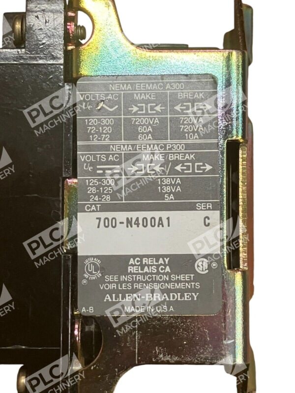 Allen Bradley Type N AC Relay 700-N400A1 /C - Image 2